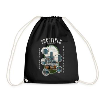 Sheffield Angleterre UK City Skyline Accueil Amour - Sac de sport léger - noir - Devant