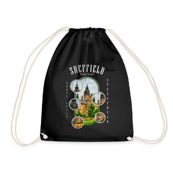Sheffield Angleterre UK City Skyline Accueil Amour - Sac de sport léger - noir - Devant