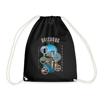 Duisburg Germany City Skyline Home Love - Drawstring Bag - black - Front