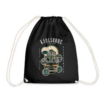 Karlsruhe Allemagne Ville Skyline Accueil Amour - Sac de sport léger - noir - Devant