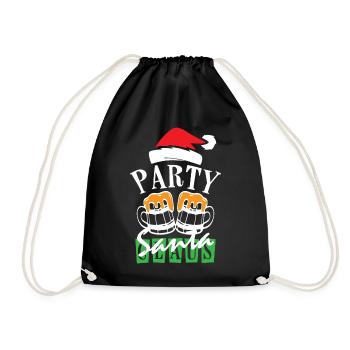 Beer Party Santa Claus Christmas Party - Turnbeutel - Schwarz - Vorne