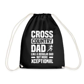 Crosslauf | Cross Country Läufer Berglauf Geschenk - Turnbeutel - Schwarz - Vorne