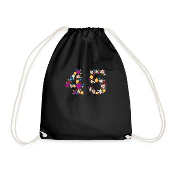 Flowers 45 - Drawstring Bag - black - Front
