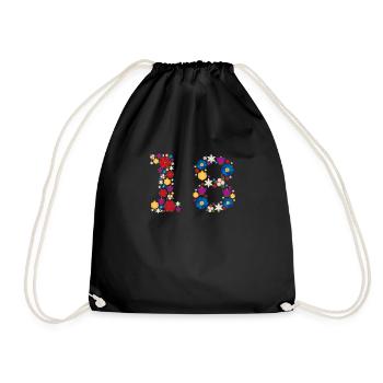 Fleurs 18 - Sac de sport léger - noir - Devant