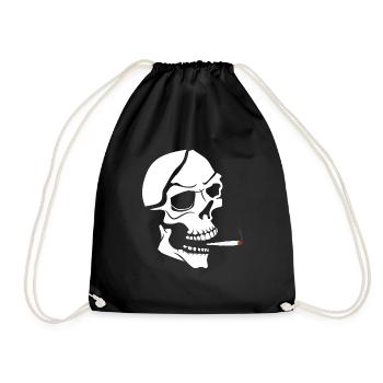 Gothic Totenkopf Gelenk Skelett Zigarette - Turnbeutel - Schwarz - Vorne