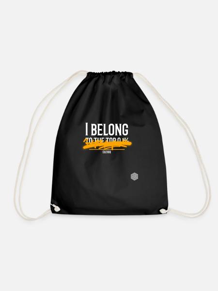 highperformer top 1% rich funny - Drawstring Bag - black