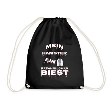 Mein Hamster ein gefährliches Biest - Turnbeutel - Schwarz - Vorne