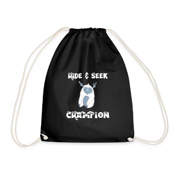 Hide and Seek Yeti - Drawstring Bag - black - Front