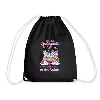 Inscription 1ère année retour à l'école licorne cadeau - Sac de sport léger - noir - Devant