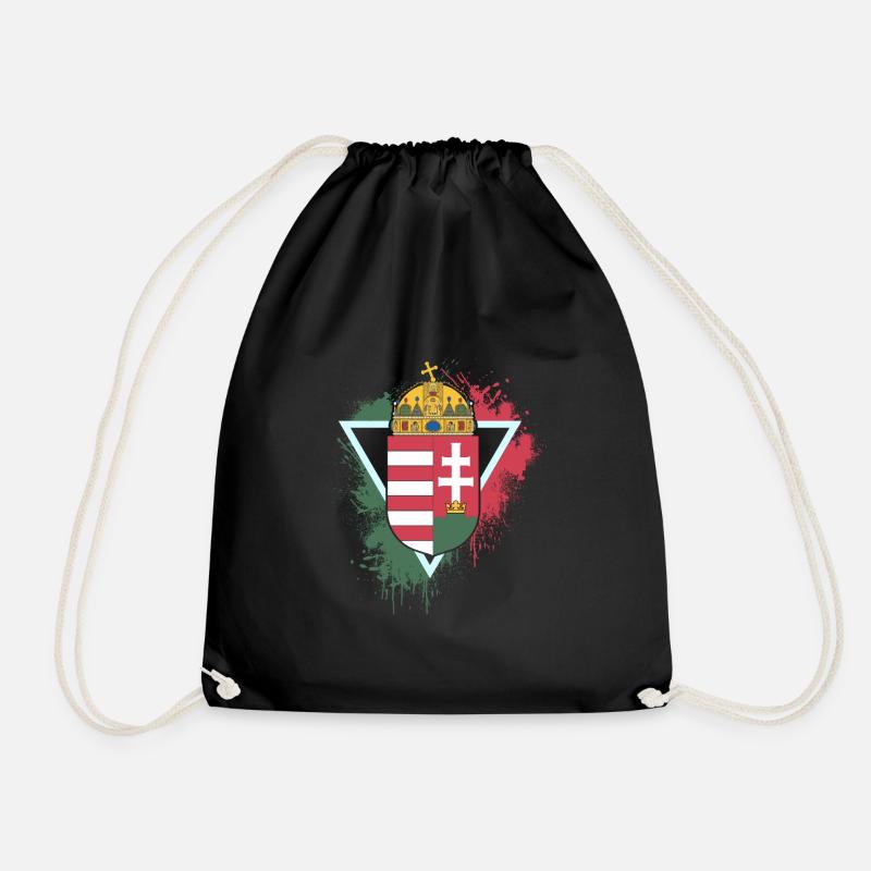 Hungary National Symbol - Drawstring Bag - black