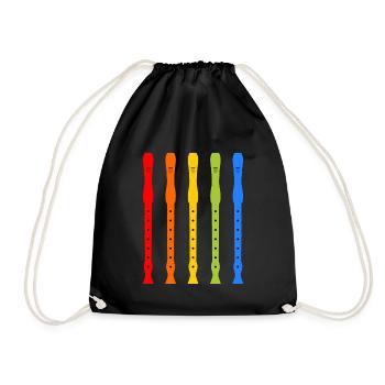 colorful recorders - Drawstring Bag - black - Front
