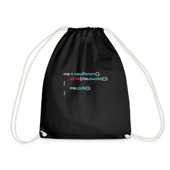 Alors réveillé je code drôle dire cadeau - Sac de sport léger - noir - Devant