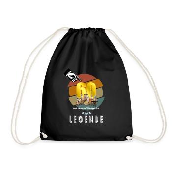 Geschenk Geburtstag 60 Kindergarten Legende lustig - Turnbeutel - Schwarz - Vorne