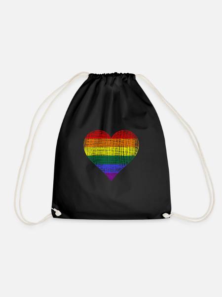 LGBTQ Herz Lgbtq CSD - Turnbeutel - Schwarz