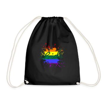 LGBTQ, Regenbogen, Pride, CSD - Turnbeutel - Schwarz - Vorne
