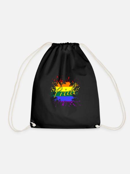 LGBTQ CSD PRIDE MONTH REGENBOGEN SPLASH - Turnbeutel - Schwarz