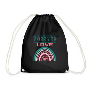 Liebe Forever I Love You Herz Hearts Wahre Liebe - Turnbeutel - Schwarz - Vorne