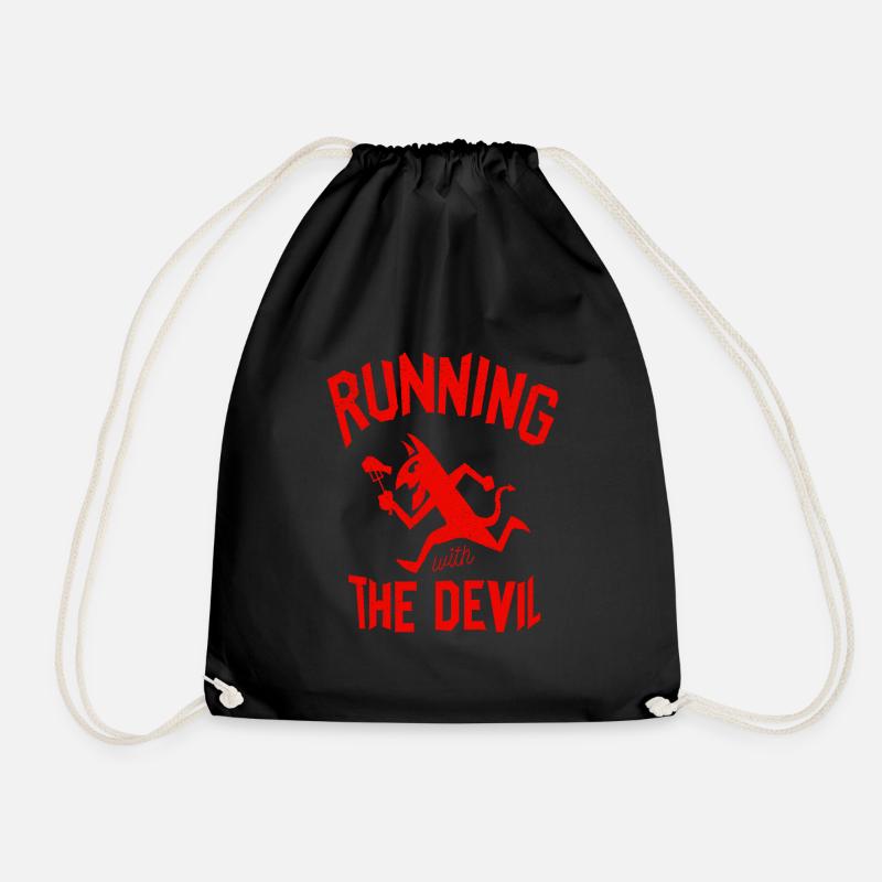 Cool Running with the Devil Shirt - Drawstring Bag - black