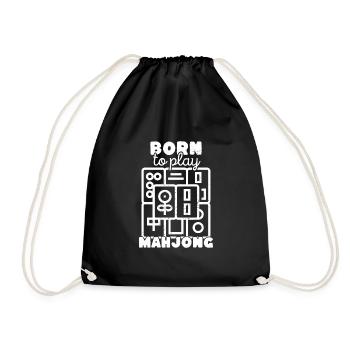 Born to Play Mahjong - Drawstring Bag - black - Front