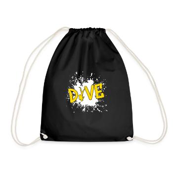 Dive - Tauchen Taucher Geschenk - Turnbeutel - Schwarz - Vorne