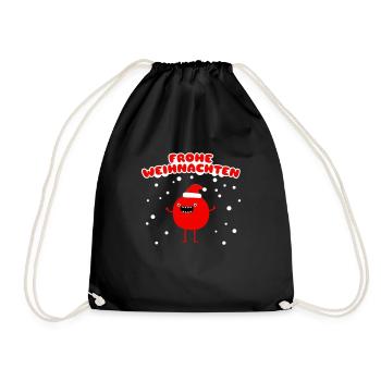 Funny Santa Claus - Merry Christmas - Drawstring Bag - black - Front