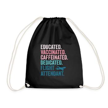 Flight Attendant Flight Attendant Flight Attendant - Drawstring Bag - black - Front