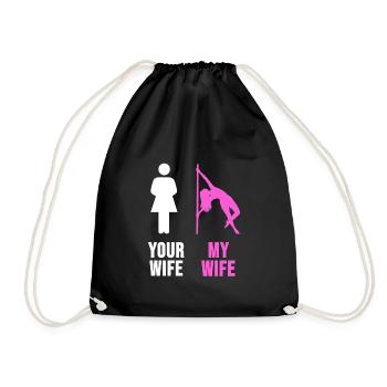 Pole Dance Shirt Stripper Burlesque Gift - Drawstring Bag - black - Front