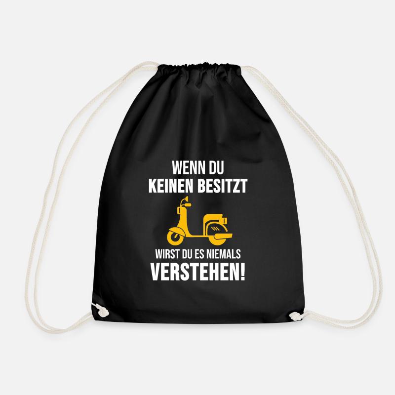 Moped Mofa Rollerfahrer Roller Motorrad Geschenk - Turnbeutel - Schwarz