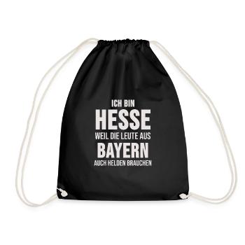 Hessen Frankfurt am Main Hessisch Dialekt Geschenk - Turnbeutel - Schwarz - Vorne