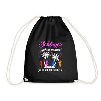 Schlager Schlagermusik Schlagerfan Musik Geschenk - Turnbeutel - Schwarz - Vorne