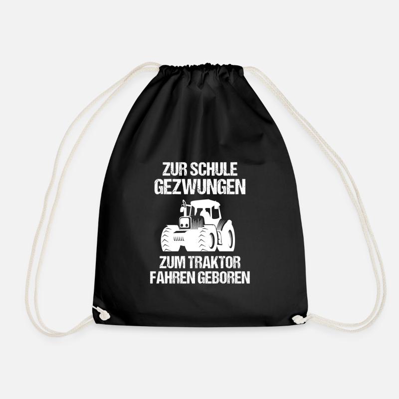 Trecker Trekker Traktor Schule Lustig Geschenk - Turnbeutel - Schwarz
