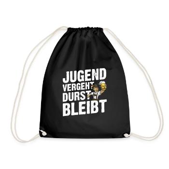 Jugend Vergeht Durst Bleibt Geschenk - Turnbeutel - Schwarz - Vorne
