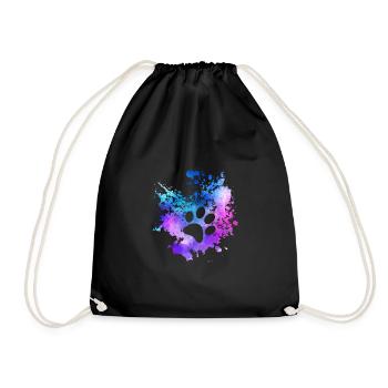 Cool Abstract Dog Pet Retro Design - Drawstring Bag - black - Front