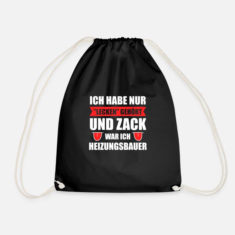 Heizung Heizungsbau Heizungsbauer Beruf Geschenk - Turnbeutel - Schwarz