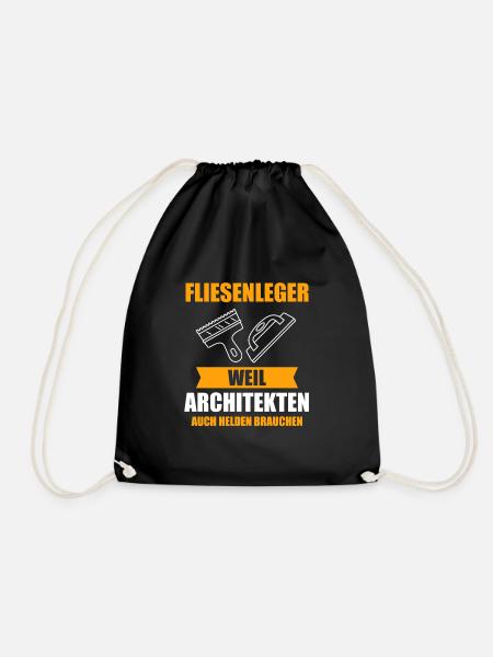 Fliesenleger Arbeit Kollege Fliesen Leger Geschenk - Turnbeutel - Schwarz