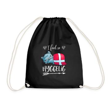 Danemark Vacances d'hiver Hyggelig Hygge chat chat - Sac de sport léger - noir - Devant