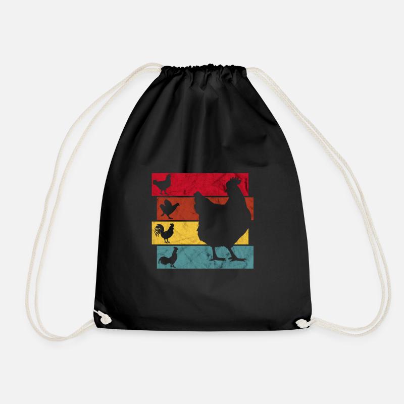 Hühner Hühnerstall Huhn Bauern Geschenk - Turnbeutel - Schwarz
