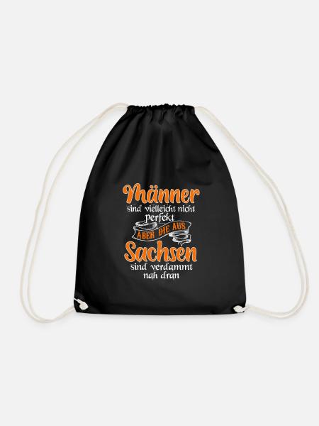 Sachsen Dresden Ostalgie Geschenk - Turnbeutel - Schwarz