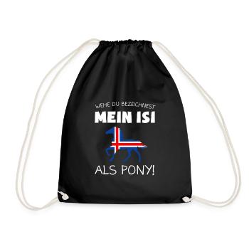 Islandpferd Islandpferde Isi Geschenk - Turnbeutel - Schwarz - Vorne