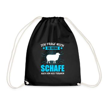 Schaf Schafe Schäfer Geschenk - Turnbeutel - Schwarz - Vorne