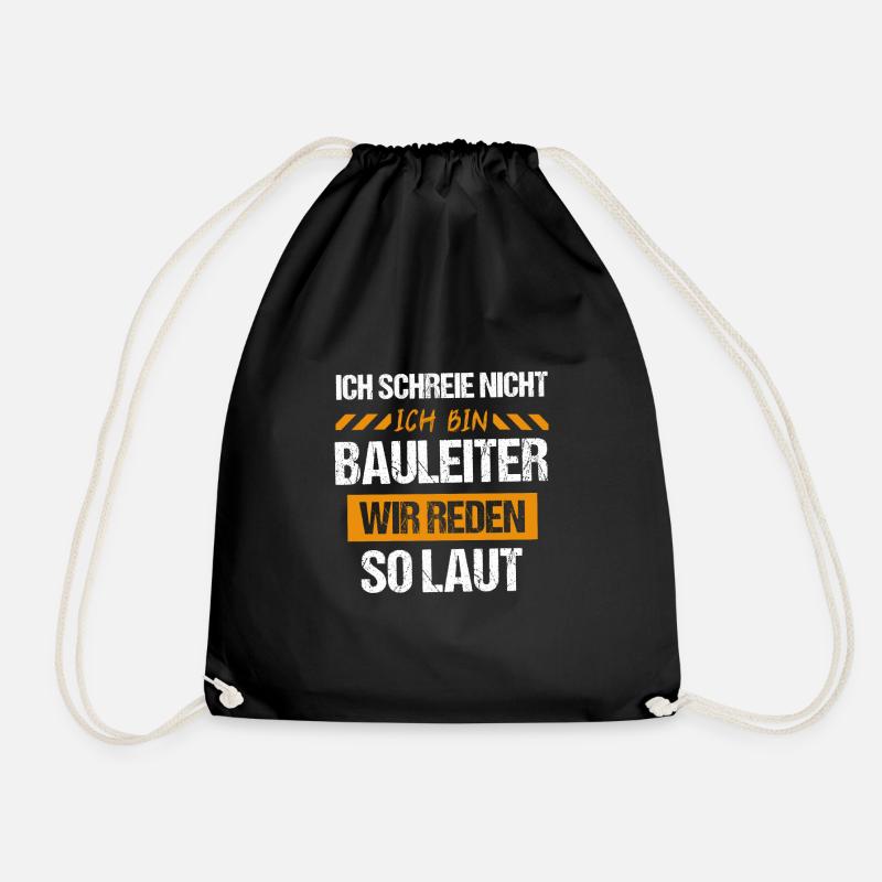 Bauleiter Baustelle Straßenbauer Geschenk - Turnbeutel - Schwarz