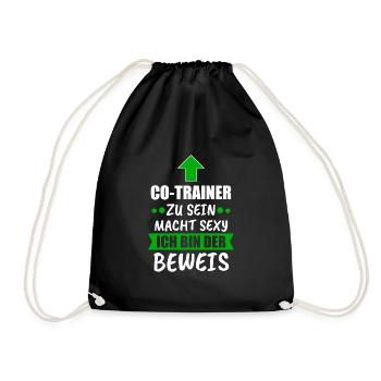 Co Trainer Fußballtrainer Geschenk - Turnbeutel - Schwarz - Vorne