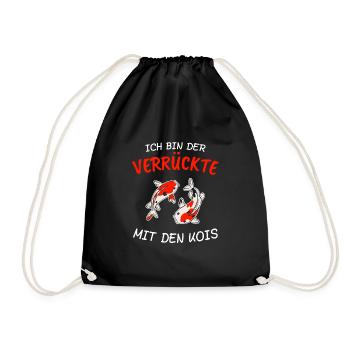 Koi Kois Fisch Geschenk & Fische - Turnbeutel - Schwarz - Vorne