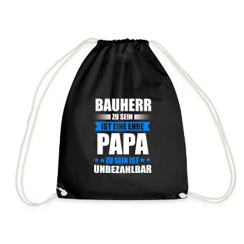 Bauherr 2020 Bauherren Richtfest Geschenk - Turnbeutel - Schwarz - Vorne