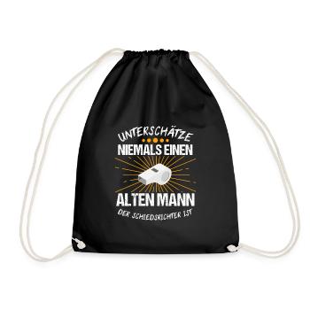 Schiedsrichter Fußball Schiri Geschenk - Turnbeutel - Schwarz - Vorne