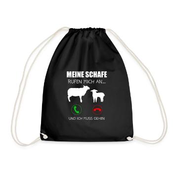 Schaf Schafe Schäfer Geschenk - Turnbeutel - Schwarz - Vorne