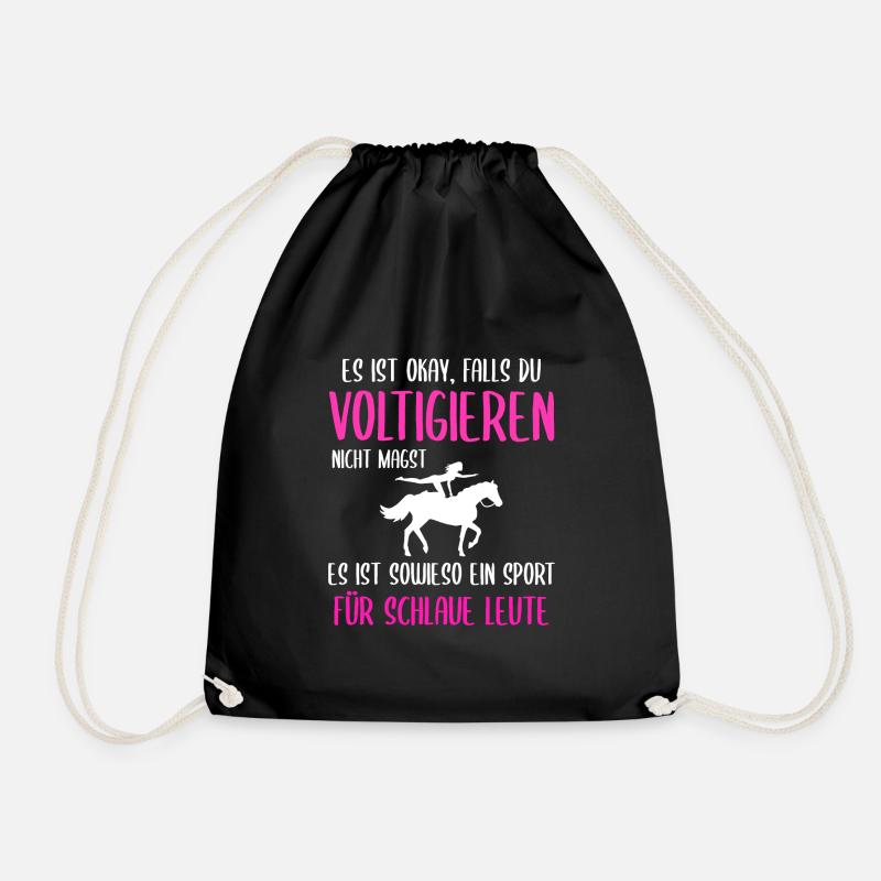 Voltigieren Voltigier Pferd Geschenk - Turnbeutel - Schwarz