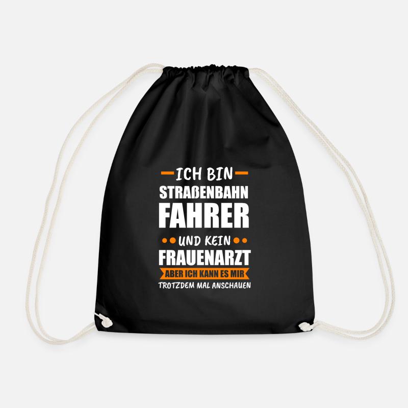 Straßenbahn Zug Straßenbahnfahrer Geschenk - Turnbeutel - Schwarz