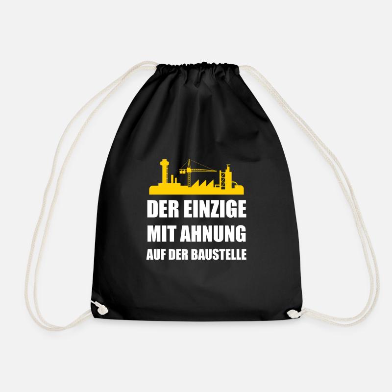 Baustelle Bauleiter Baumeister Geschenk - Turnbeutel - Schwarz