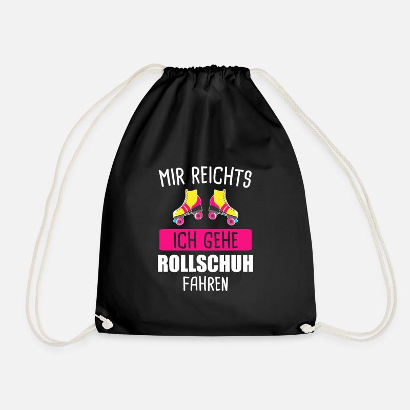 Rollschuh Rollschuhe Rollschuhlaufen Geschenk - Turnbeutel - Schwarz